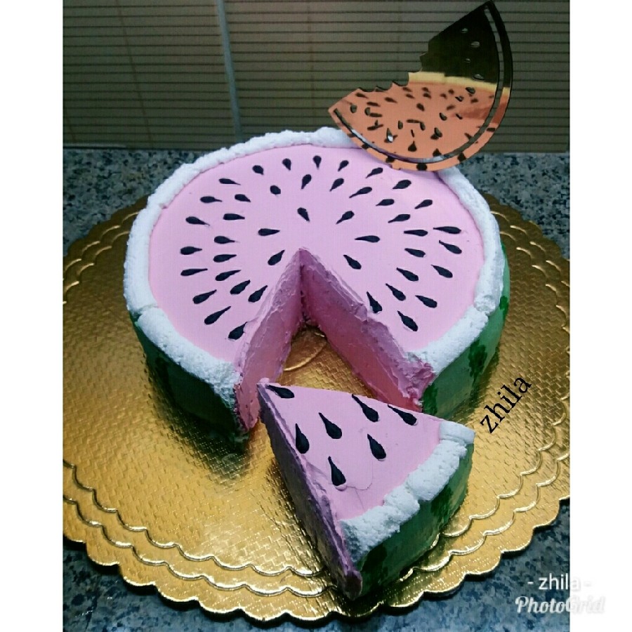 عکس کیک با تم هندوانه