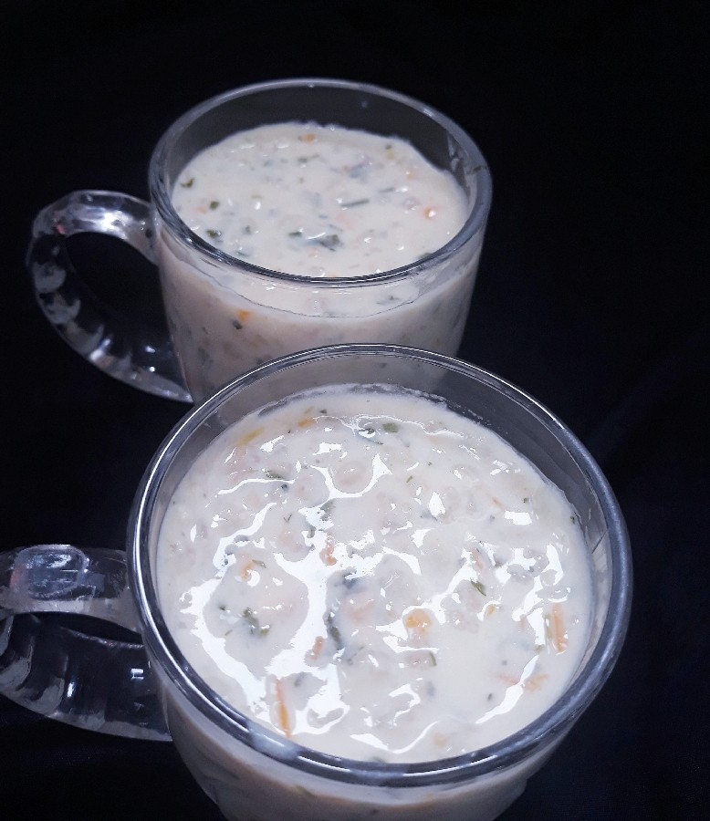 عکس سوپ جو با شیر