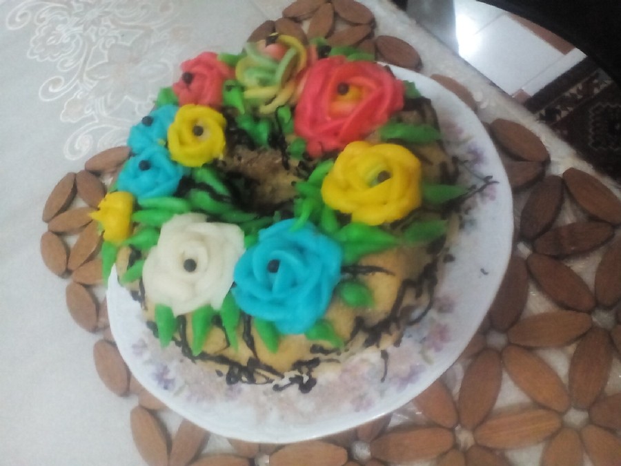 عکس کیک حلقه گل 
