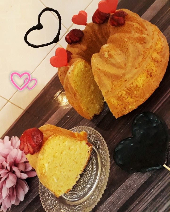 #کیک هل و گلاب زعفران