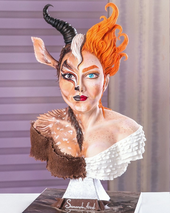 باست کیک ، کیک نیم تنه ، نیم تنه خوراکی ، bust cake