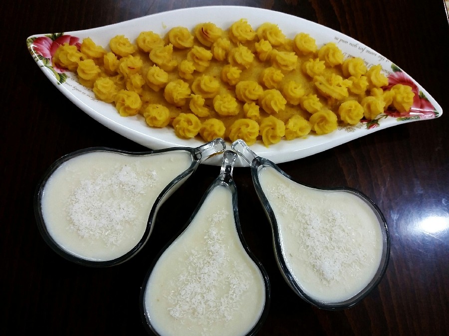 عکس حلوا نارگیلی با دستور دوست پاپیونی ایرانا جون وفرنی طاعات قبول