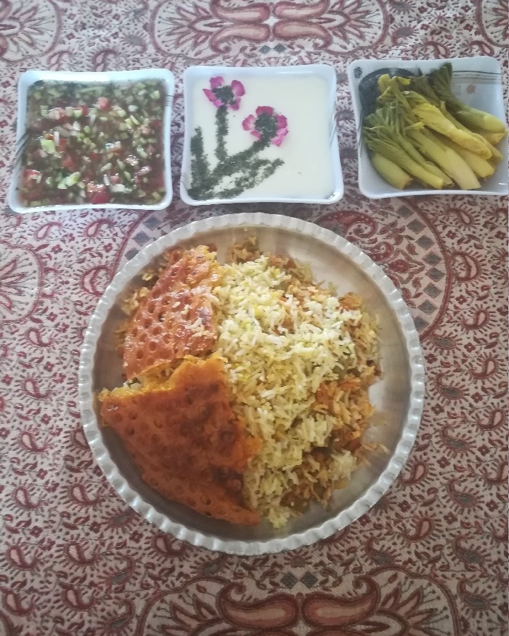 عکس لوبیا پلو ناهار گل پسرم