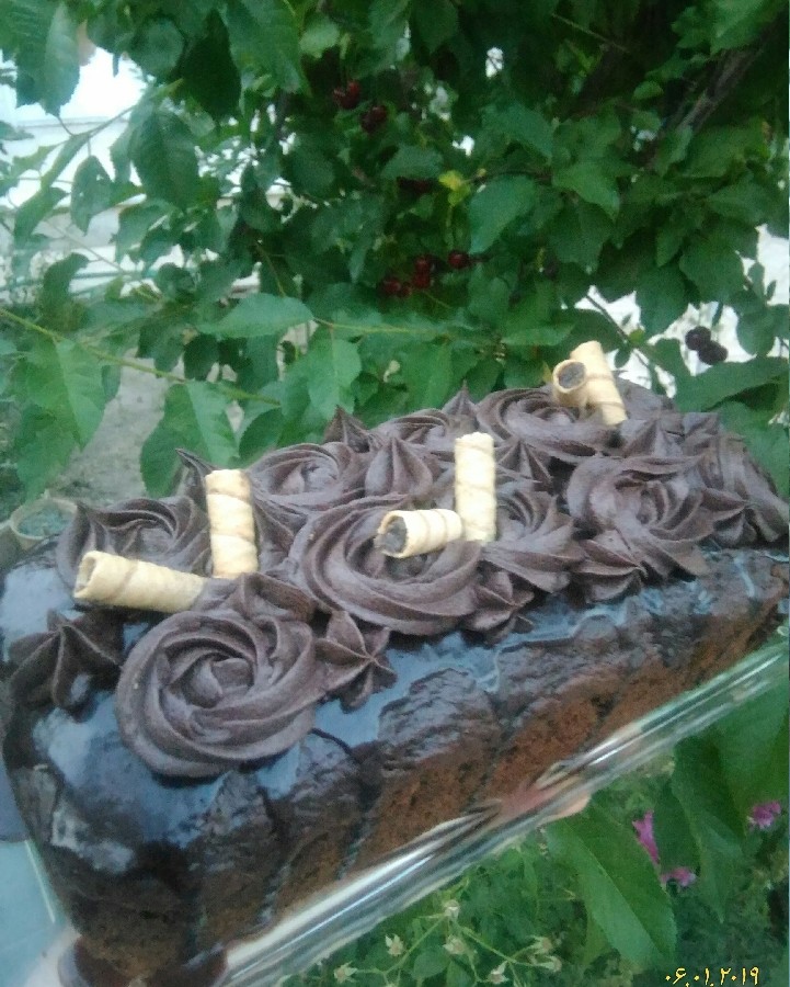 عکس کیک شکلاتی موزی
