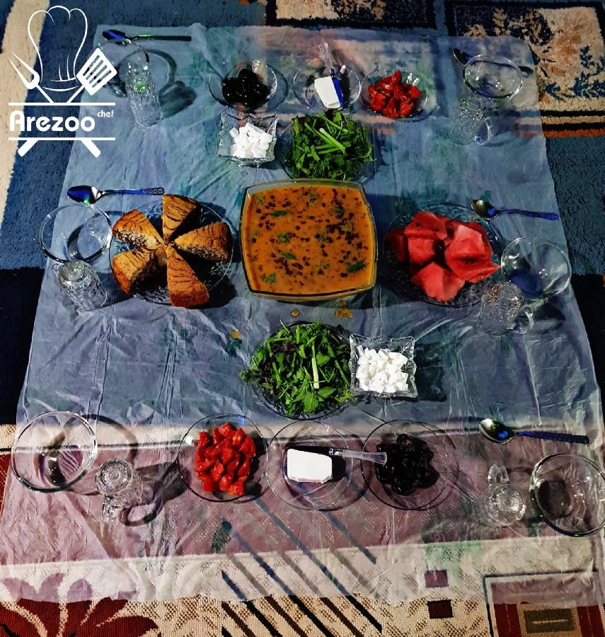 عکس اخرین سفره ی افطار رمضان۹۸