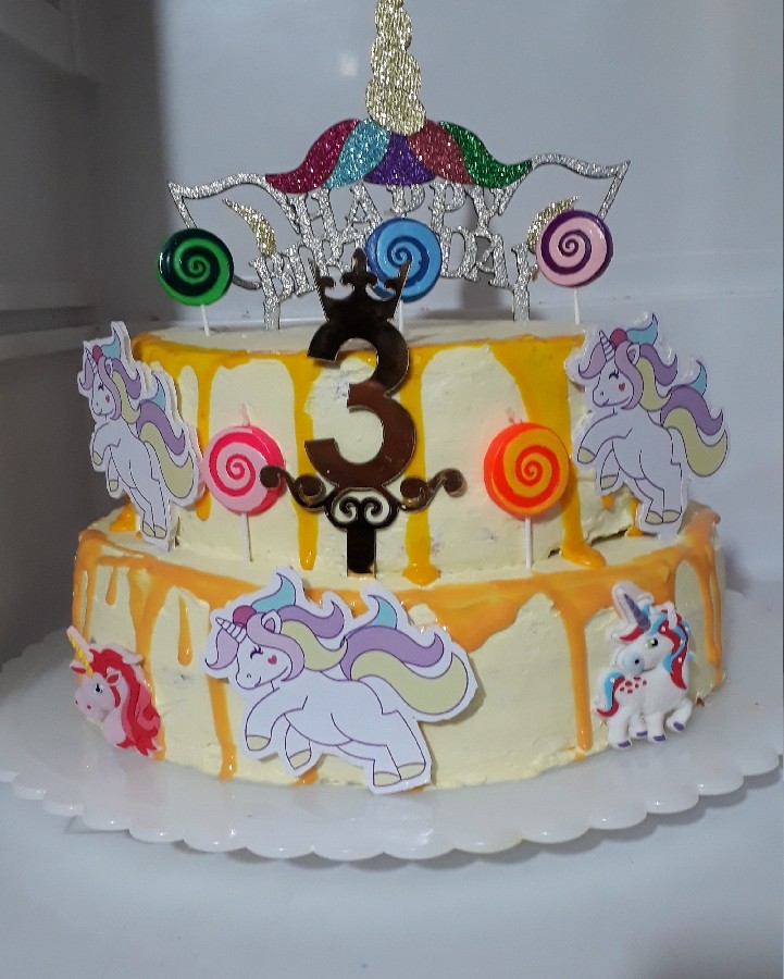 عکس کیک من برای تولد۳سالگی دخترم باتم پونی