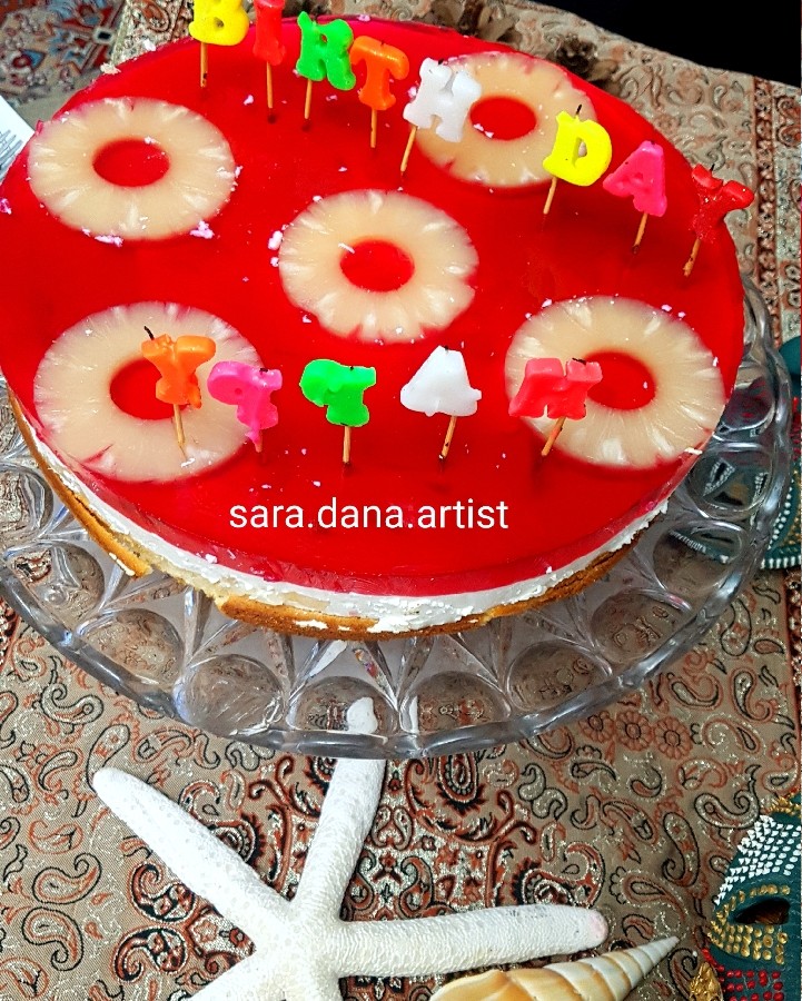 عکس چیز کیک آناناس . برای تولد مامانم 