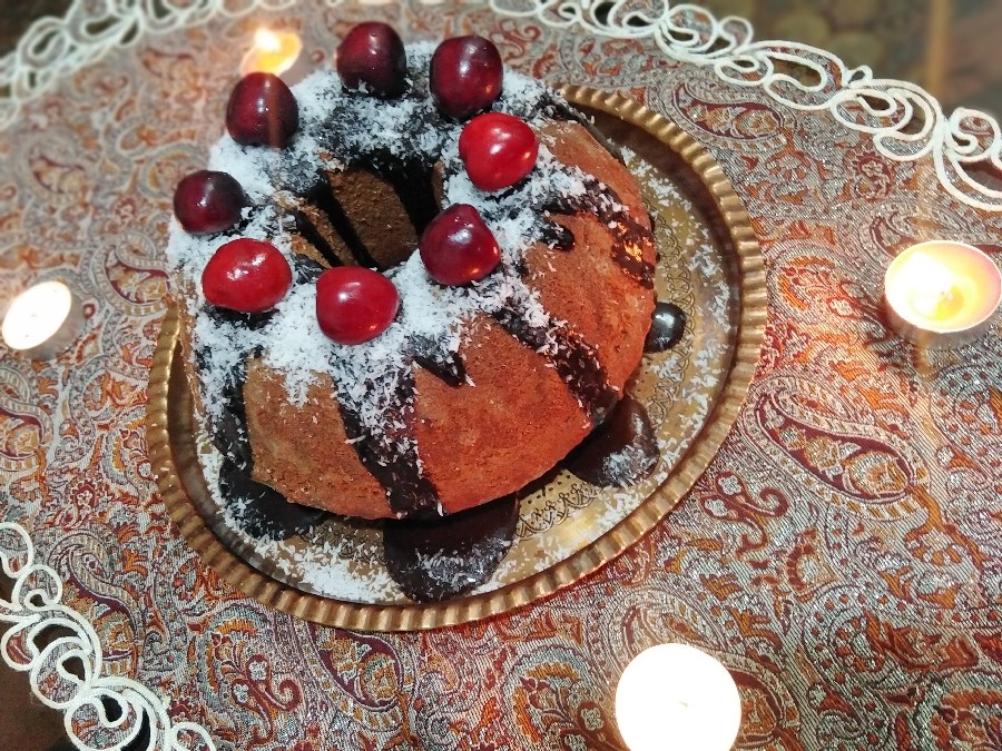 عکس کیک شکلاتی نارگیلی