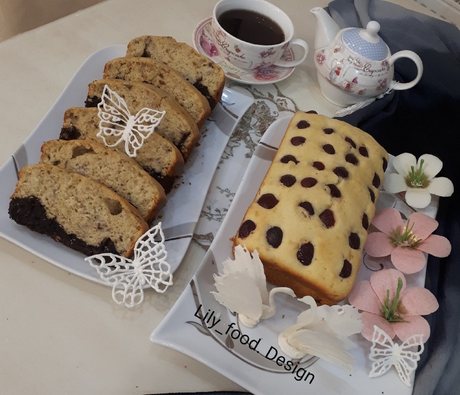 عکس کیک موز و شکلات و کیک گیلاس