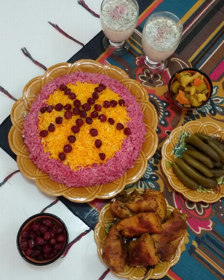 عکس آلبالو پلو با مرغ