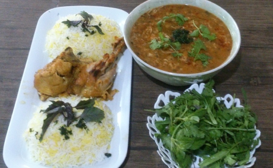 عکس سوپ جو،برنج و مرغ