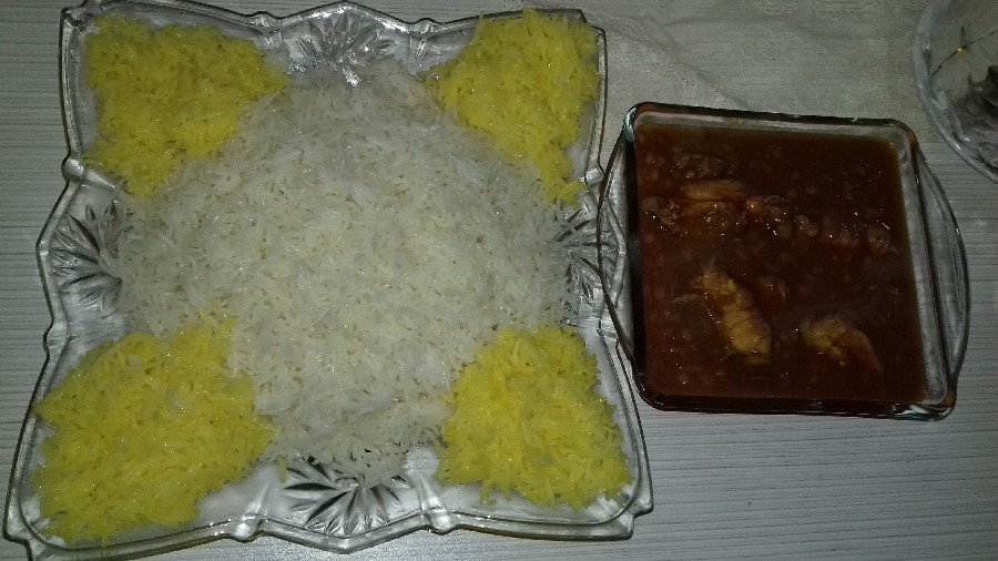 خورشت مرغ برنج