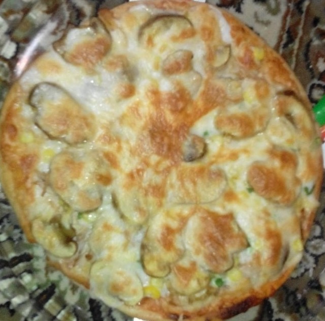عکس پیتزا مرغ و قارچ خودم ??