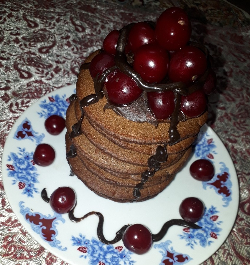 عکس کیک شکلاتی پنکیک