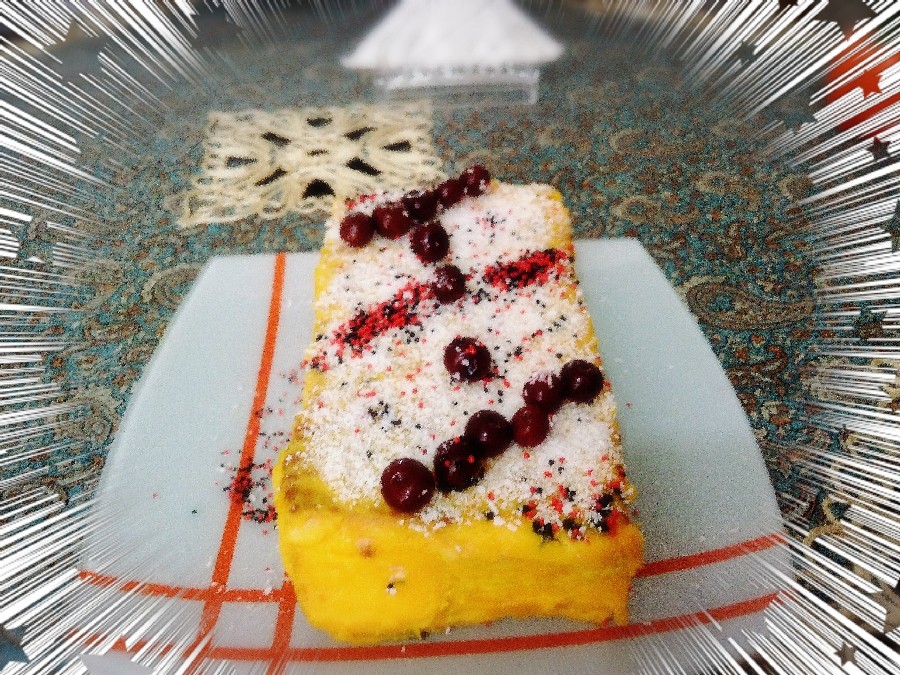 عکس کیک یخچالی زعفرانی &شربت گل پنیرک