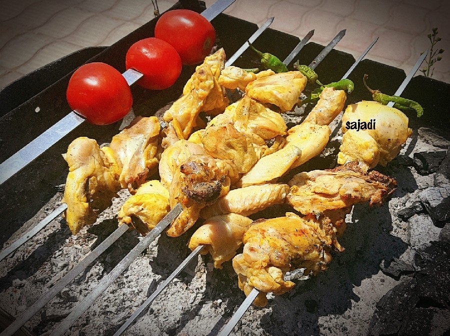 عکس جوجه کباب زعفرانی