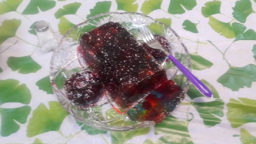 عکس ژله ساده تمشک و بلوبری