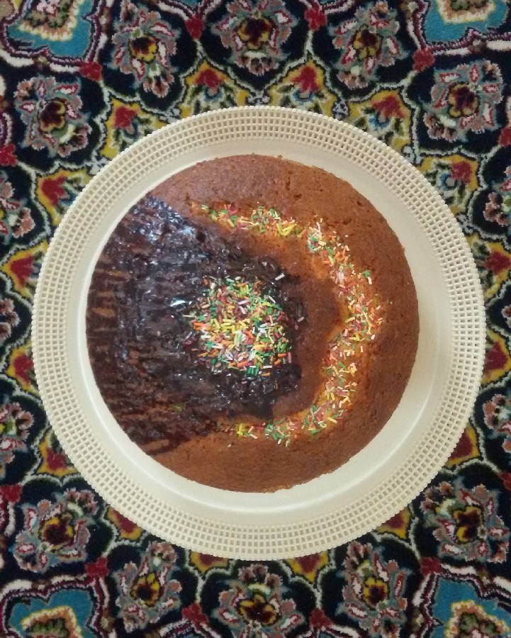 عکس کیک با پودر ژله توت فرنگی
