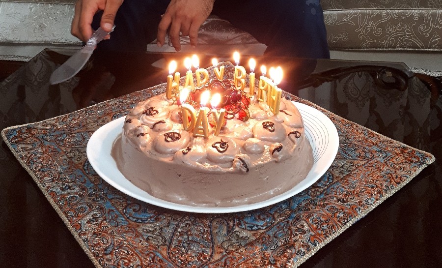 کیک تولد همسری خودم  پز از تقدیم به شما دوستان پاپیونی