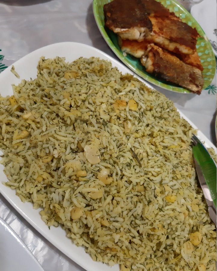 برنج شوید با ماهی