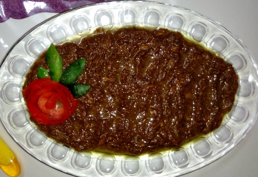 عکس خورش فسنجان با برنج ناهار دیروز من و اقایی