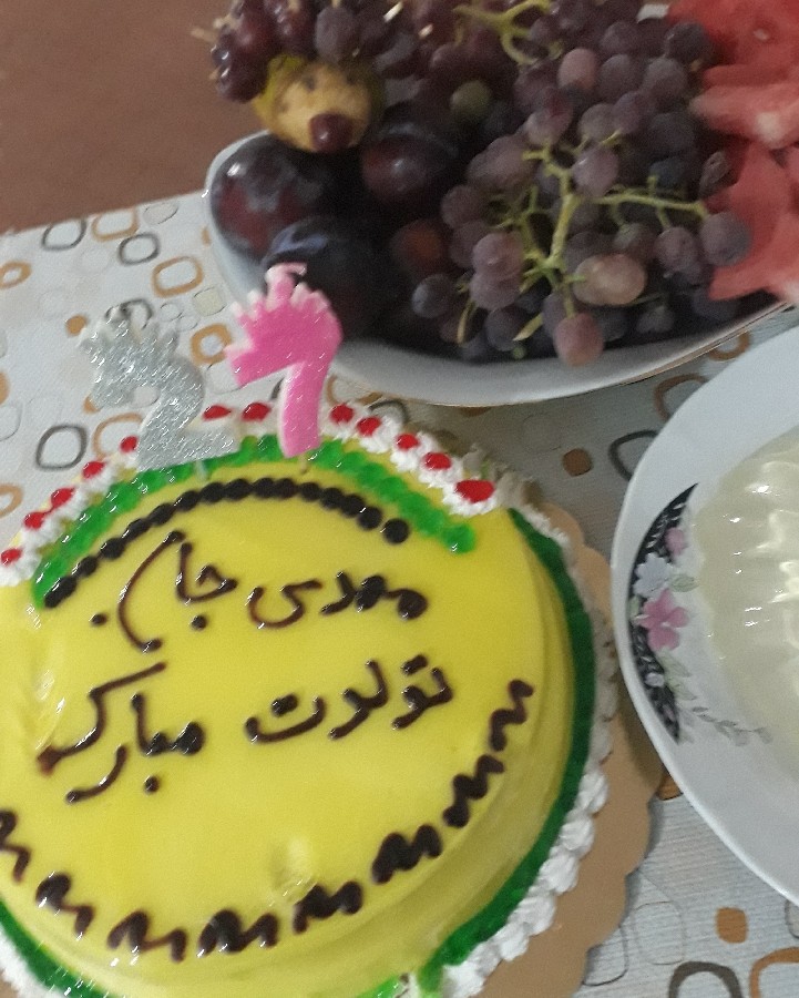 عکس کیک و ژله میوه