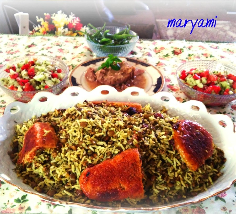 عکس عدس پلو باتن ماهی باته دیگ نون باگت