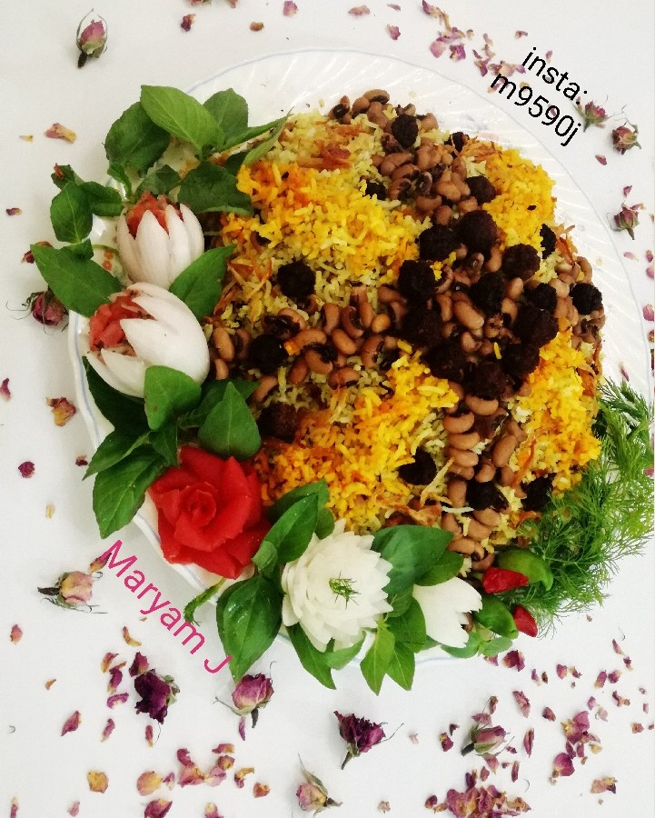 عکس لوبیا پلو چشم بلبلی