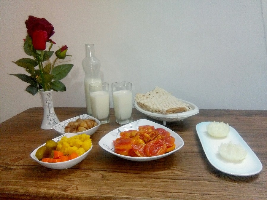 خوراک مرغ وسیب زمینی