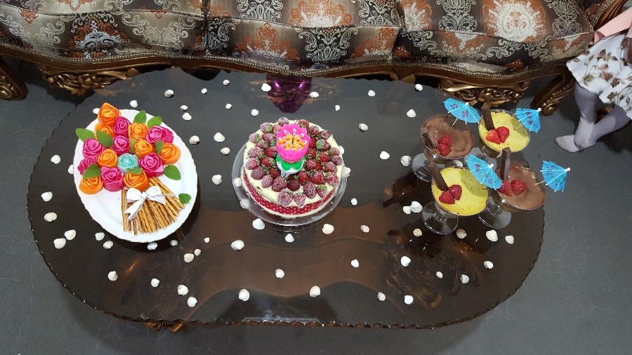 عکس #کیک بستنی
#ژله رولی
#کیک یخچالی در جام