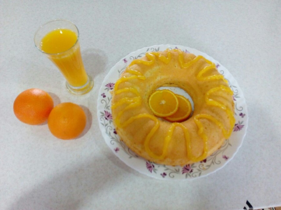 عکس کیک پرتقالی  با سس پرتقالی 