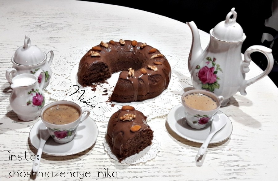 عکس کیک موکا(با پودر قهوه)