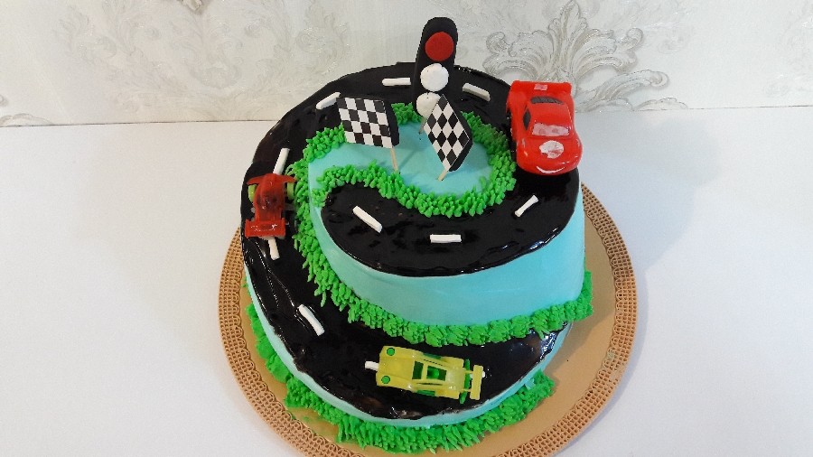 کیک جاده و ماشین