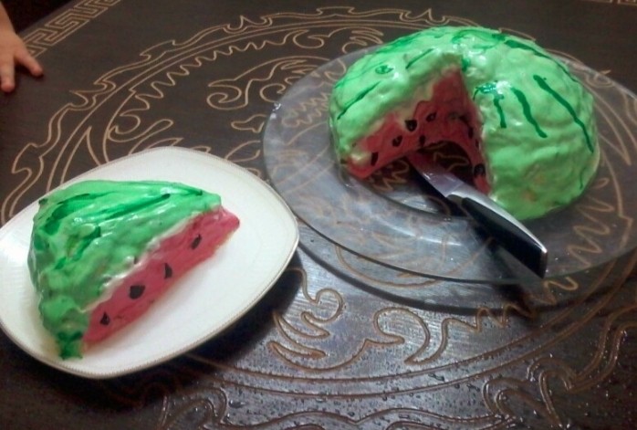عکس الویه به شکل کیک هندوانه