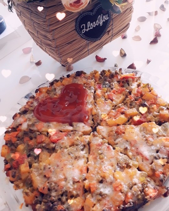 کوکوی لوبیا با پنیر پیتزا 