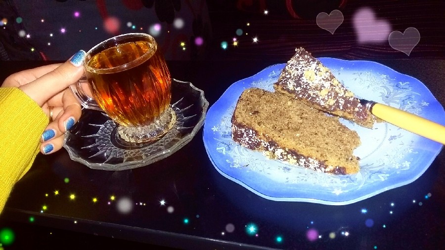 عکس چایی و کیک خودم پز