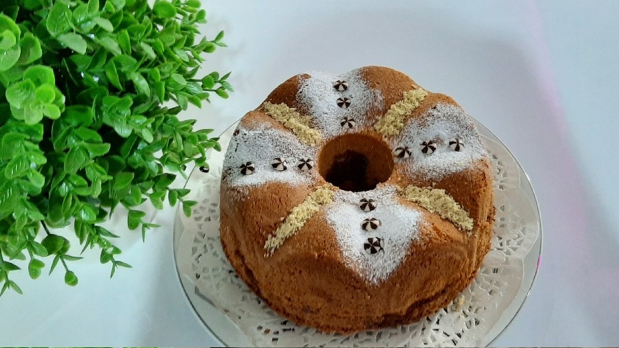 عکس کیک وانیلی دو رنگ