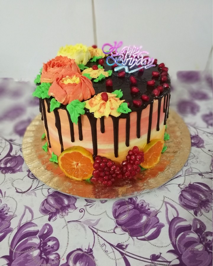کیک با تم پاییزی
