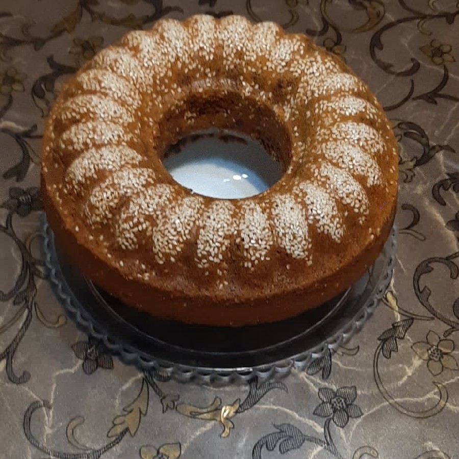 عکس کیک وانیلی کنجدی