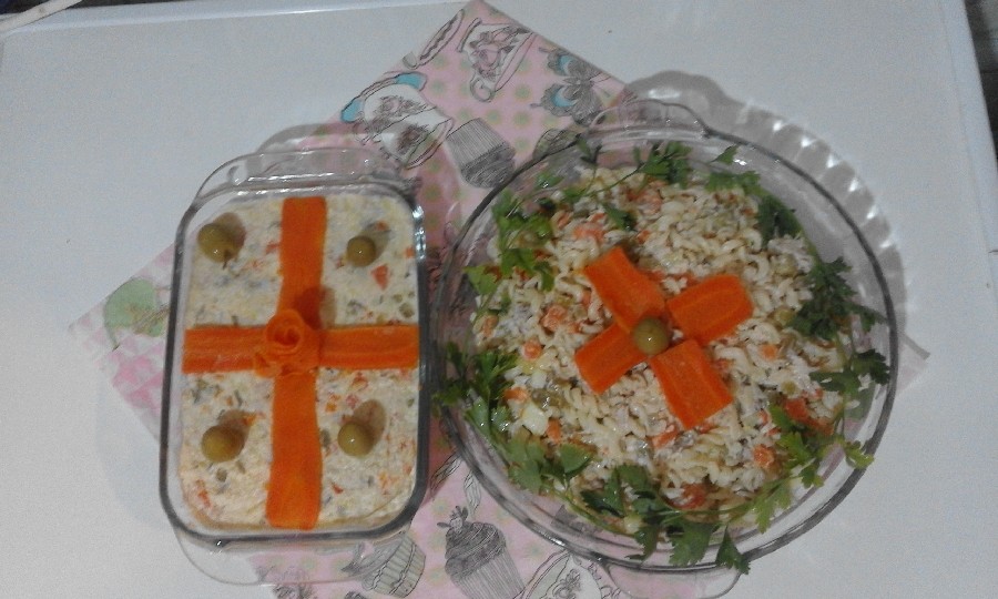 عکس سالاد الویه و سالاد ماکارانی