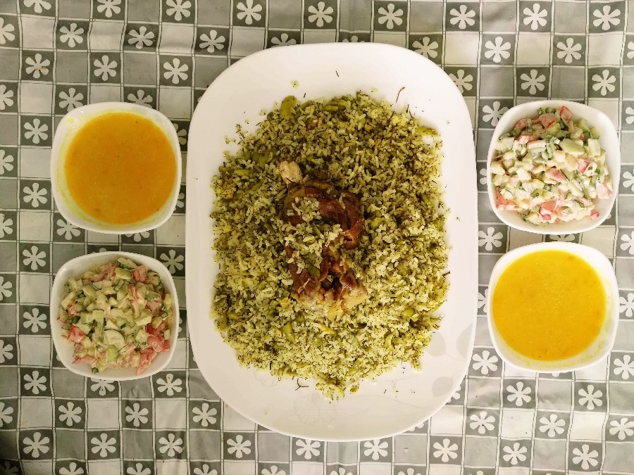 عکس باقله پلو با ماهیچه