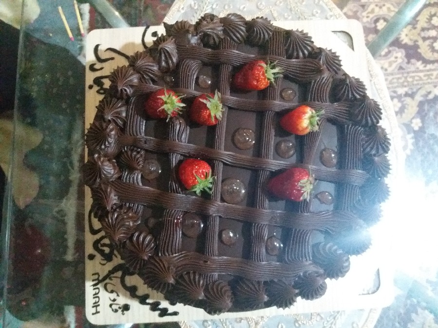 کیک تولد با شکلات دوبل#
