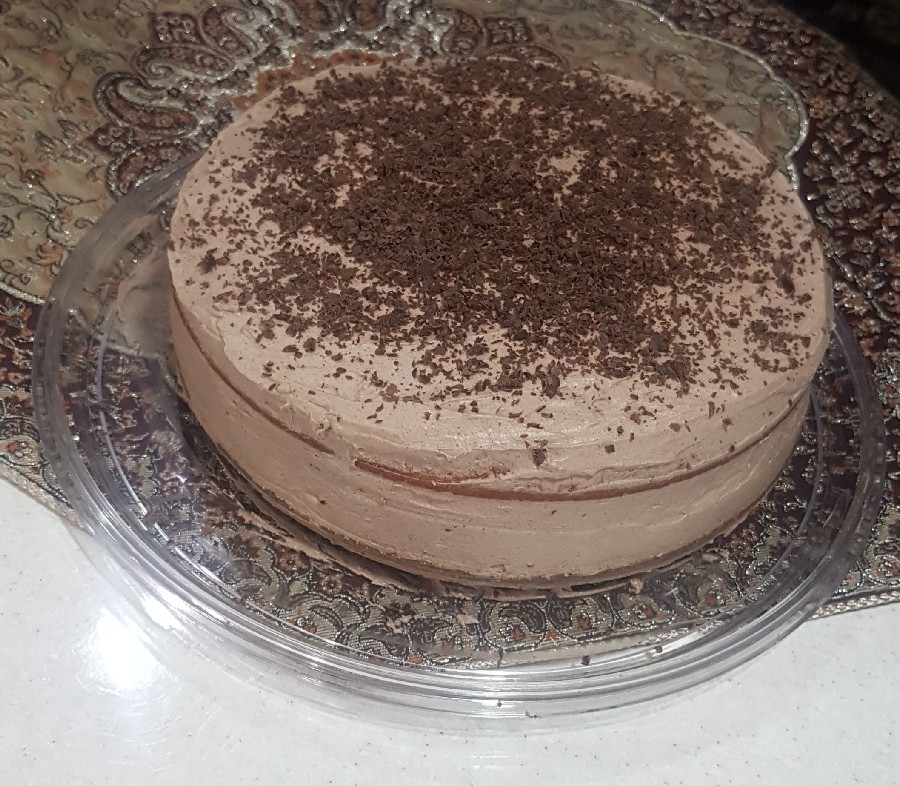 عکس کیک با روکش خامه شکلاتی