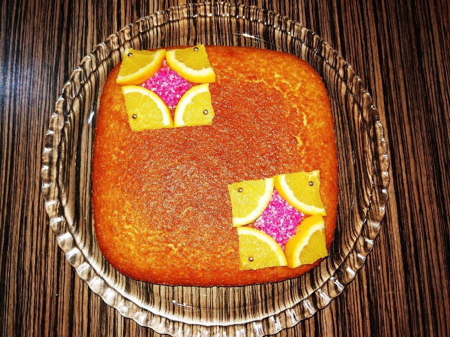 عکس کیک نارگیلی پرتقالی 