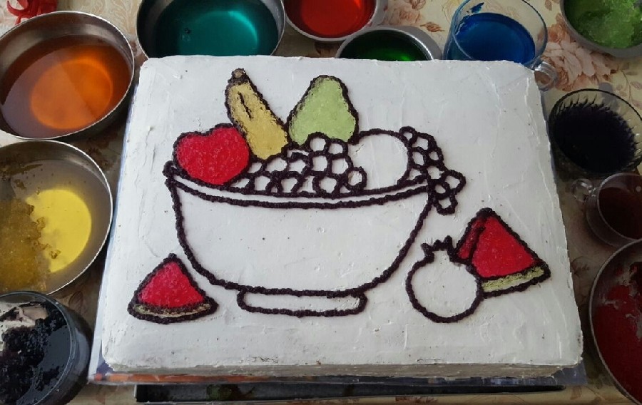 عکس تزیین کیک با ژله 