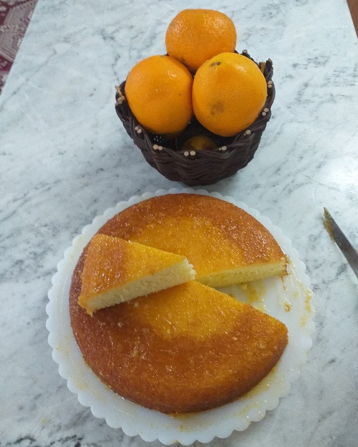 کیک پرتقالی با روکش پرتقال