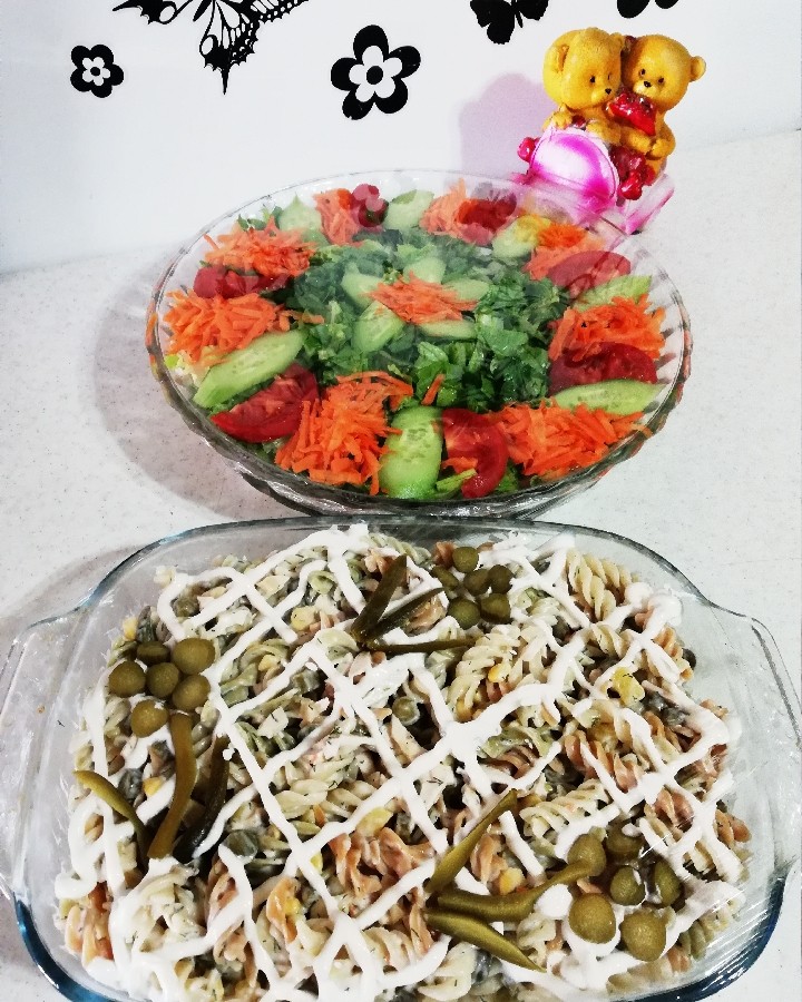عکس سالاد ماکارونی و سالاد فصل