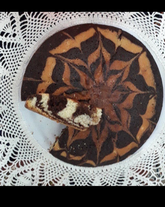 کیک وانیل کاکائو 