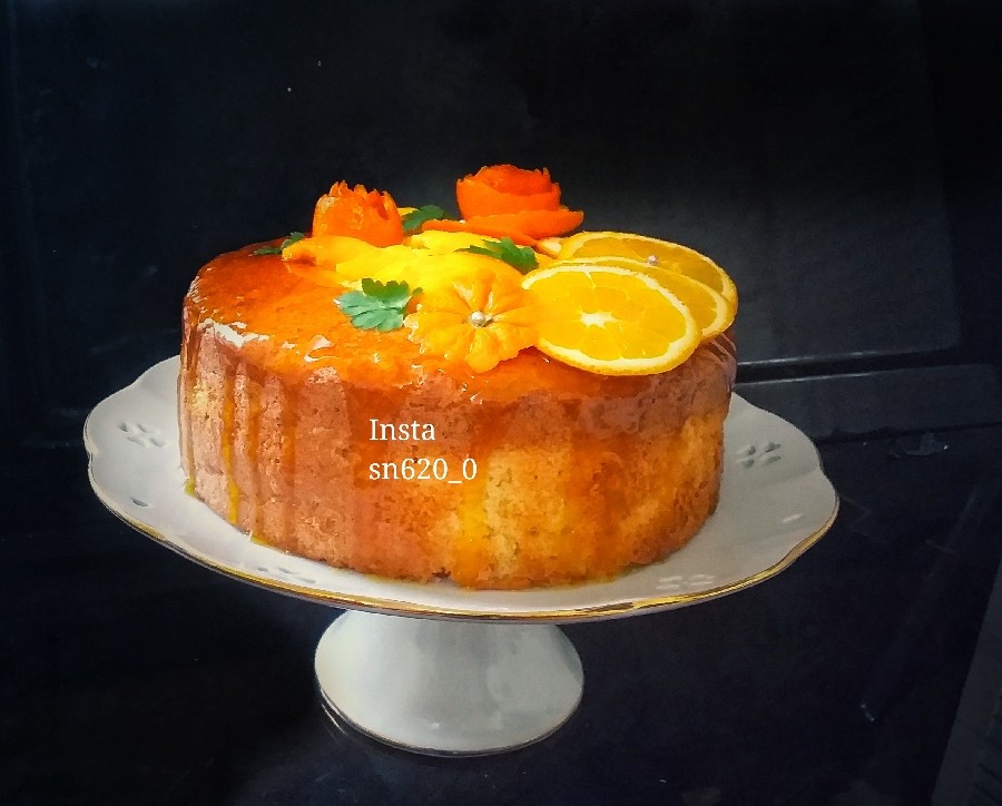 عکس کیک پرتقالی باسس پرتقال