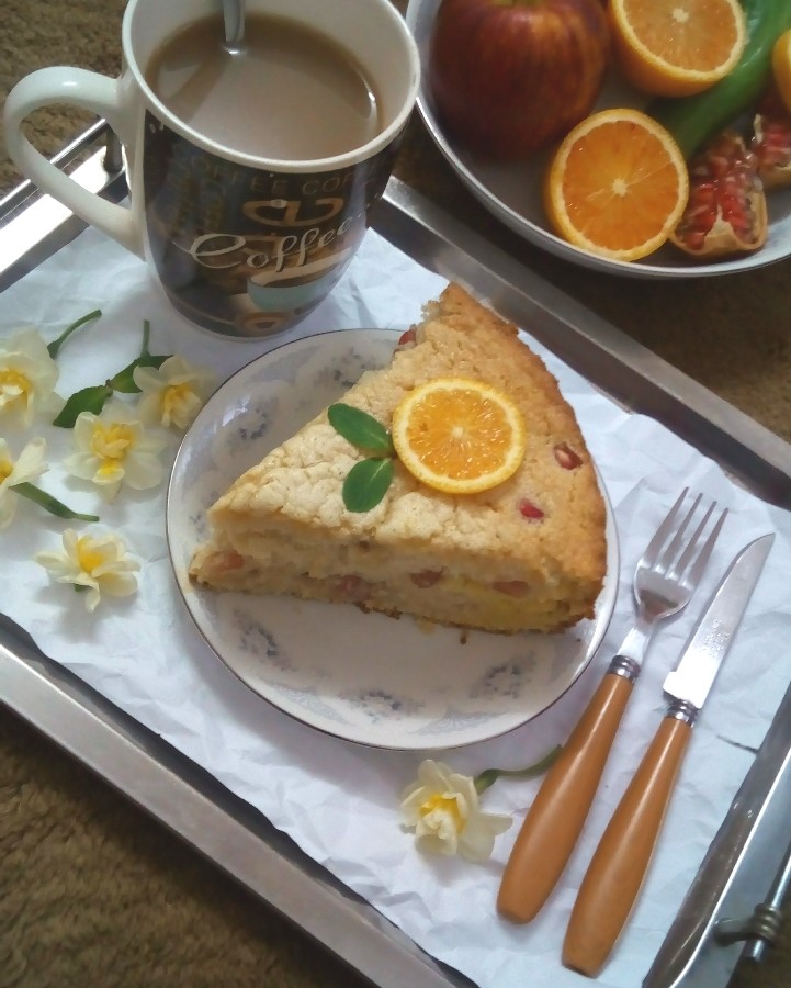 عکس کیک پرتقال و انار